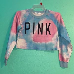 PINK crop top long sleeve